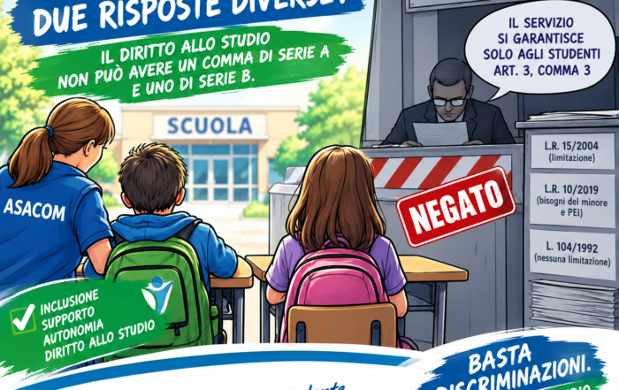 Legge 104/1992 art. 3 COMMA 1: Enti Locali, totale disconoscimento del diritto allo studio. E la Scuola arretra